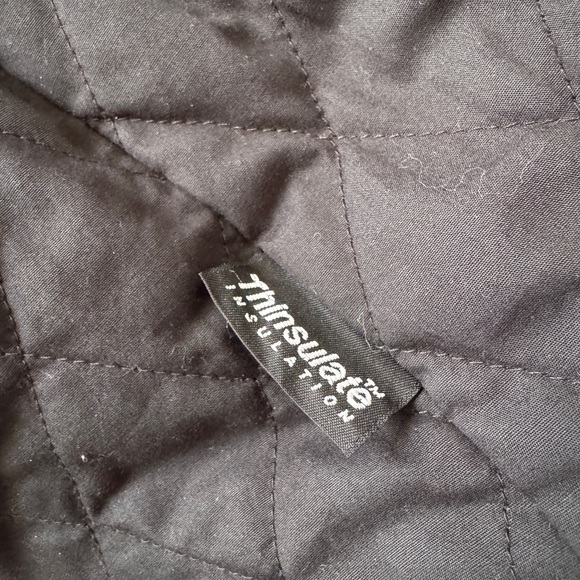 L.L. Bean Men’s Large Olive Wool Overcoat with Thinsulate - Picture 7 of 9